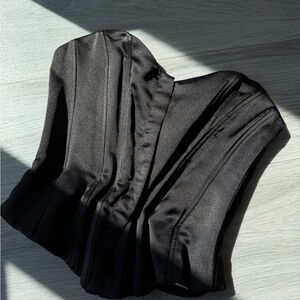 Zara Black Strapless Corset Top with Hook Closure